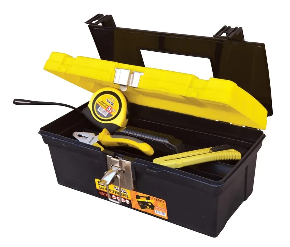 Скриня для інструментів MASTERTOOL з металевими замками органайзери 12.5" 330х175х145 мм 79-2038 - зображення 1