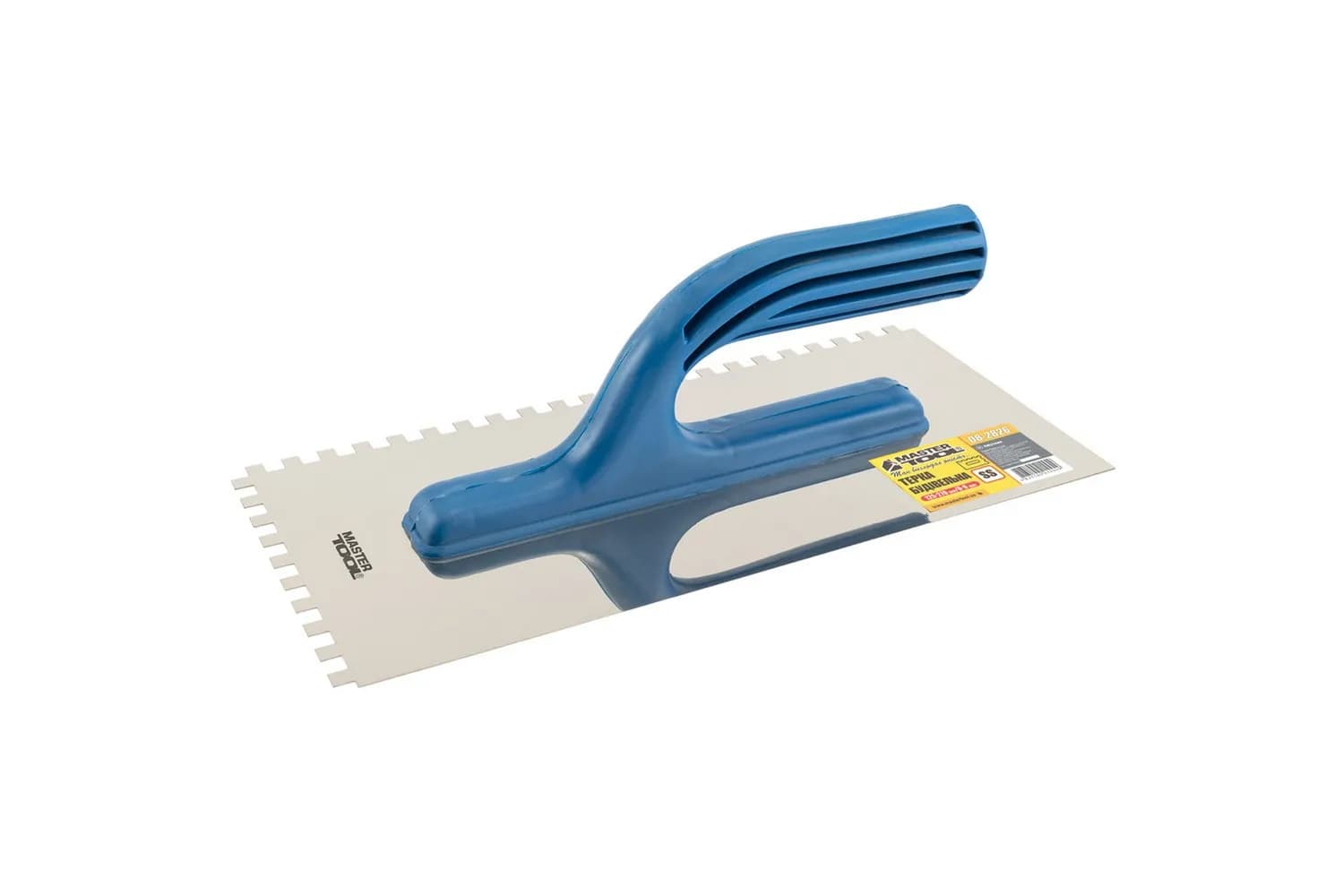 Терка нержавіюча з пластиковою ручкою зубчаста MASTERTOOL 125х270 мм зуб 6×6 мм 08-2826 - зображення 1