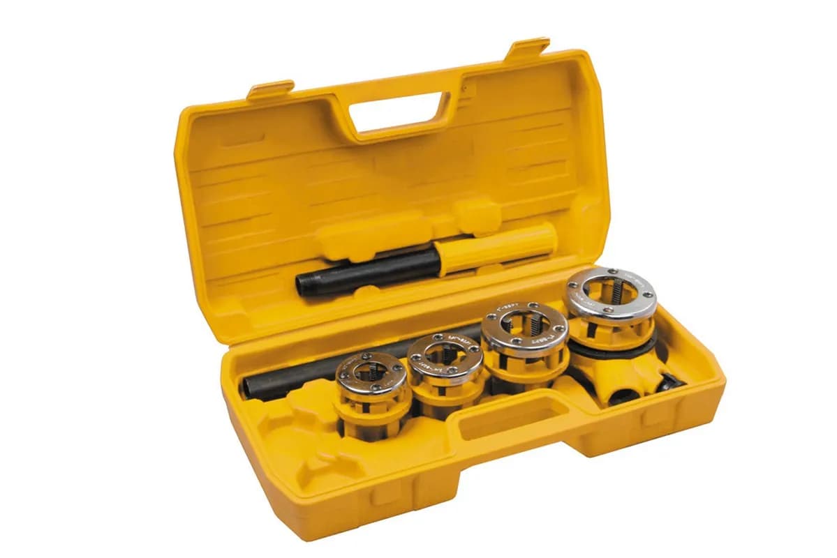Клуп трубний для нарізання різьби MASTERTOOL BSPT набір 4 шт ½"/¾"/1"/1¼" 14-1403 - зображення 1