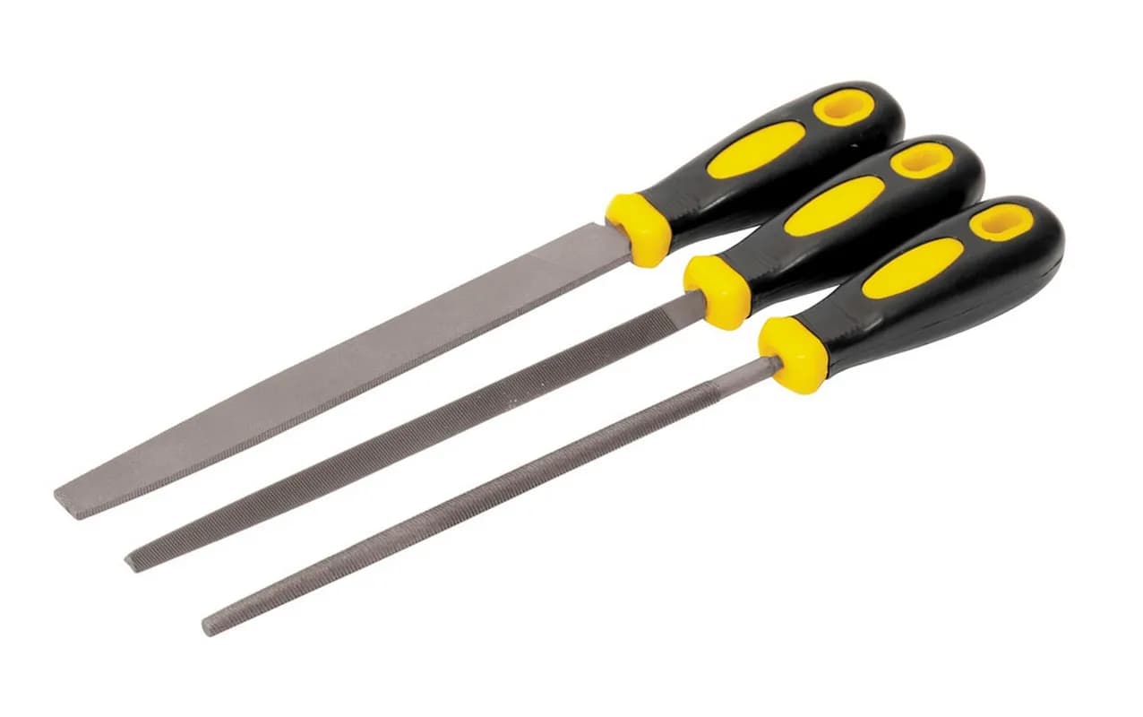 Напилки по металу MASTERTOOL 200 мм набір 3 шт плоский/круглий/тригранний 06-0210 - зображення 1