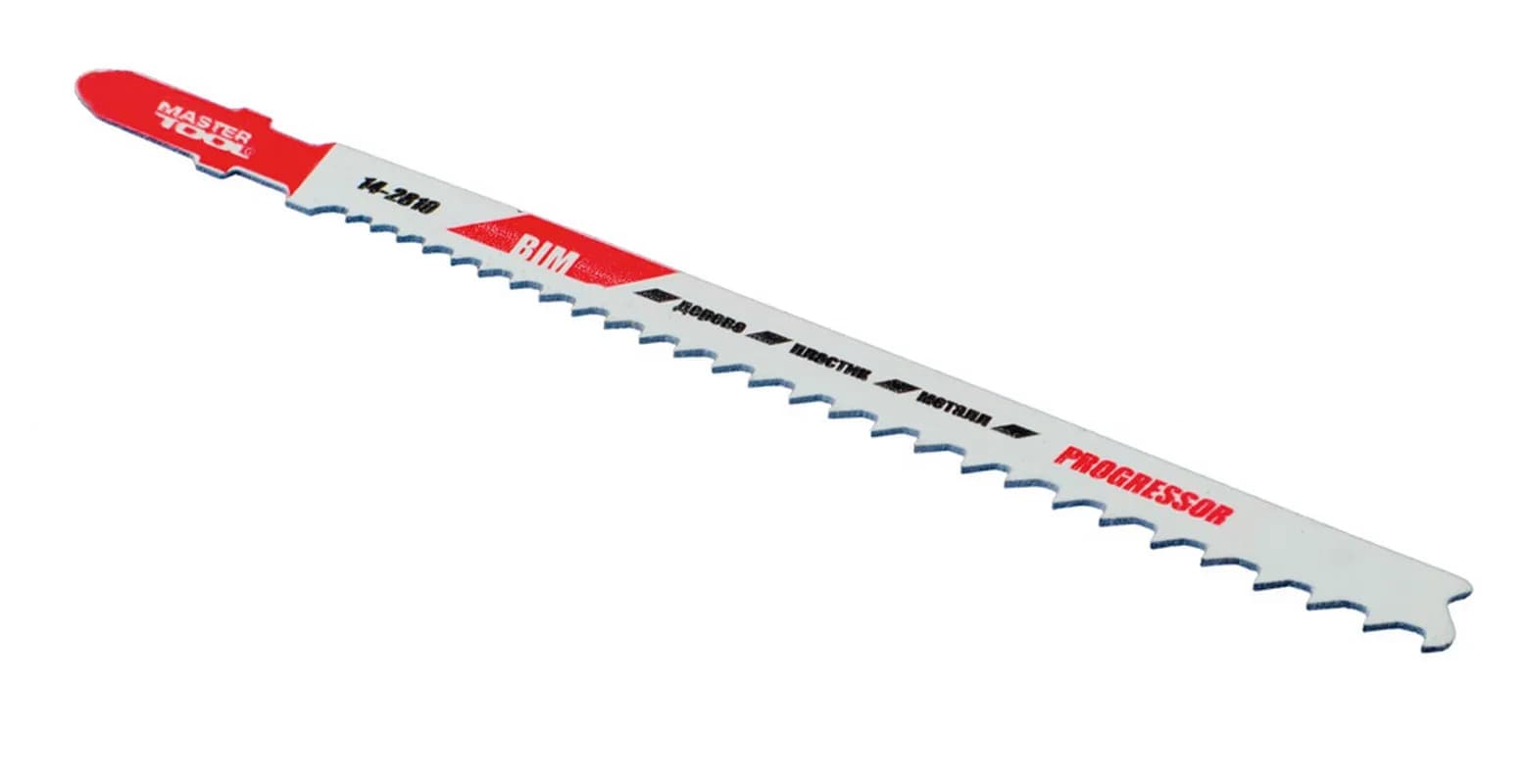 Полотно пильне для лобзика MASTERTOOL T345XF PROGRESSOR 2 шт bimetall чистий прямий різ 5-11TPI/132 мм 14-2810 - зображення 1