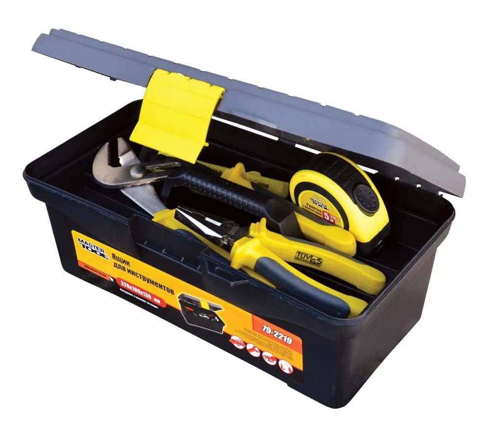 Скриня для інструментів MASTERTOOL з пластиковими замками 12.5" 320х180х130 мм 79-2219 - зображення 1