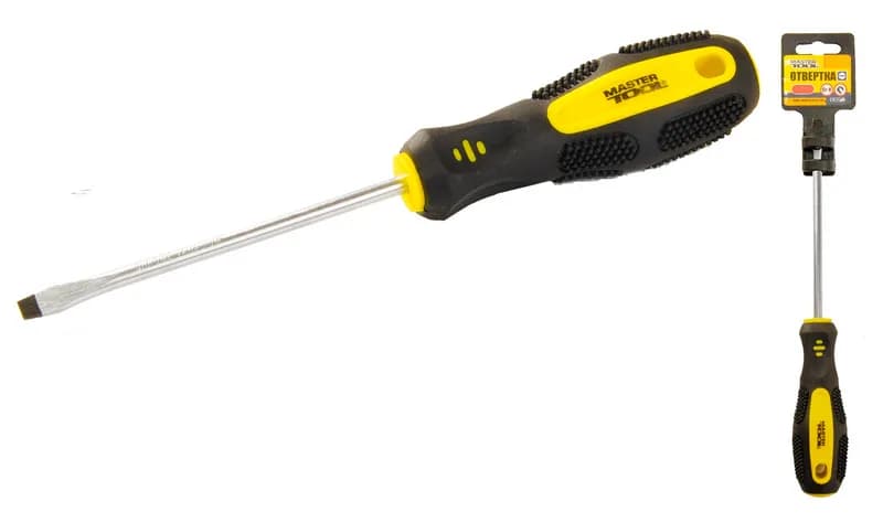 Викрутка шліцева MASTERTOOL SL5х100 мм ручка з TPR покриттям 48-5510 - зображення 1