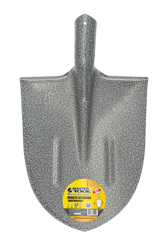 Лопата штикова MASTERTOOL 240 x 290 x 425 мм «Американка», молоткове фарбування, ребра жорсткості 14-6250 - зображення 1