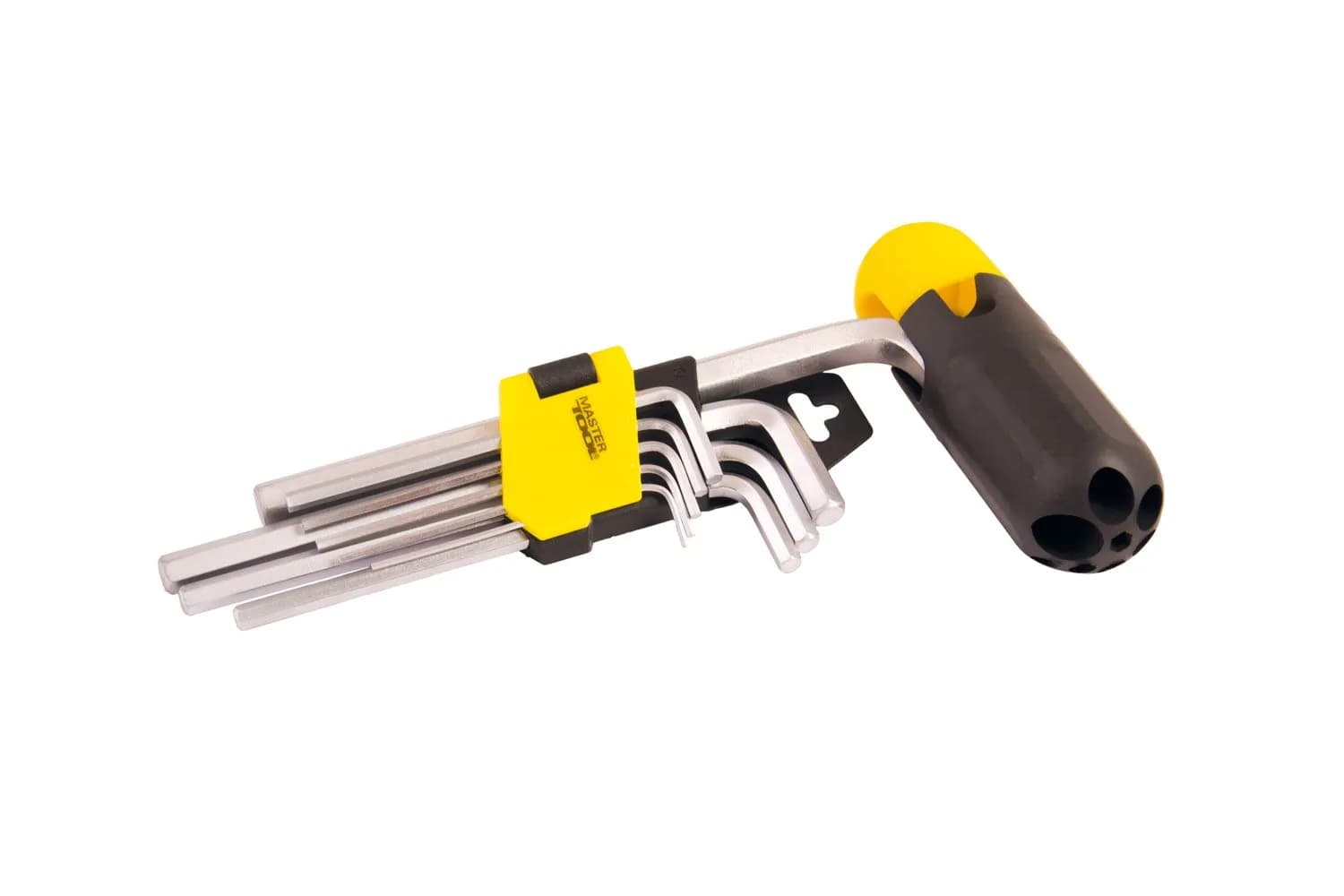 Ключі шестигранні з утримувачем MASTERTOOL Long Arm CrV 1,5-10 мм 74-172 мм набір 9 шт 75-0958 - зображення 1