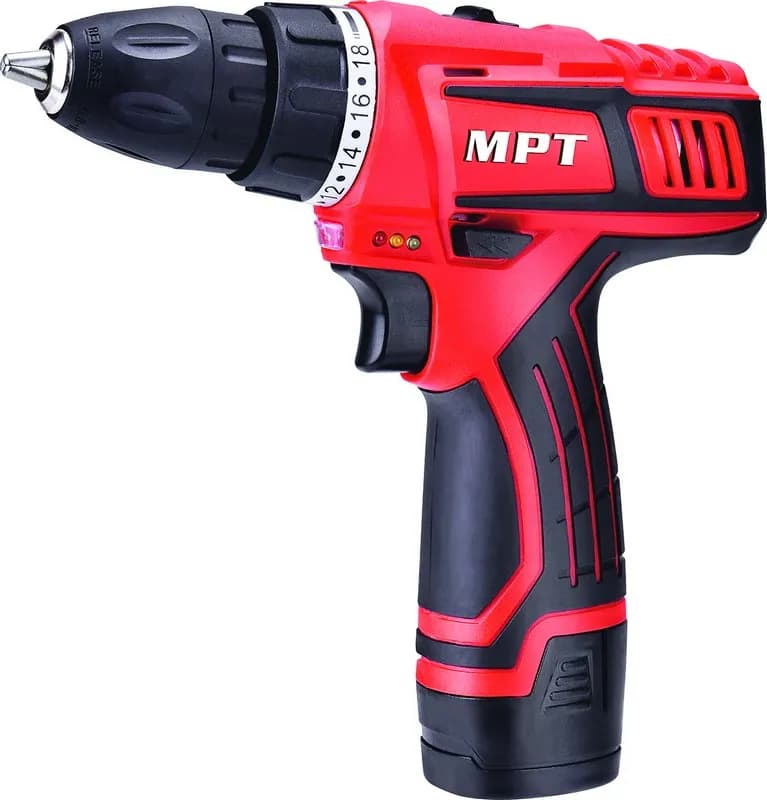 Дриль-шурупокрут MPT акумуляторний 12V Li-ion 1.5 А·год 2 швидкості 0-400/1450 об/хв 10 мм 2 АКБ кейс MCDT1226.B2 - зображення 1