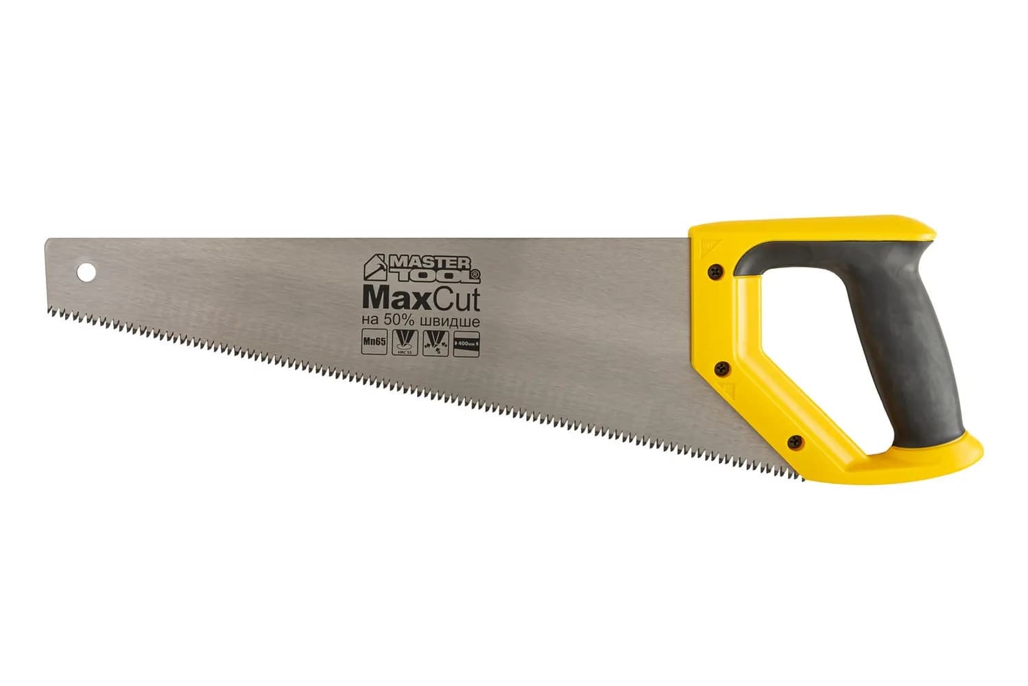 Ножівка столярна MASTERTOOL 7TPI MAX CUT 400 мм загартований зуб 3-D заточування поліроване 14-2040 - зображення 1