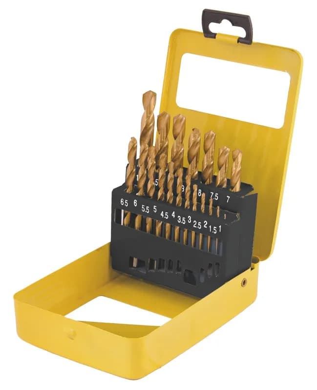 Набір свердл для металу MASTERTOOL 19 шт HSS ТИТАН 1-10 мм metal box 11-0319 - зображення 1