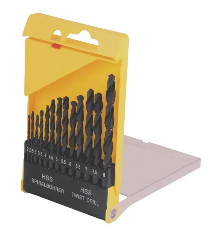 Набір свердл для металу MASTERTOOL 13 шт HSS BLACK 2-8 мм plastic box 11-0213 - зображення 1