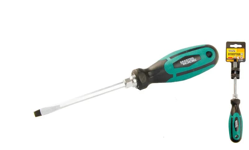 Викрутка шліцева магнітна MASTERTOOL HEXAGON SL5х100 мм ручка з TPR покриттям 45-8510 - зображення 1