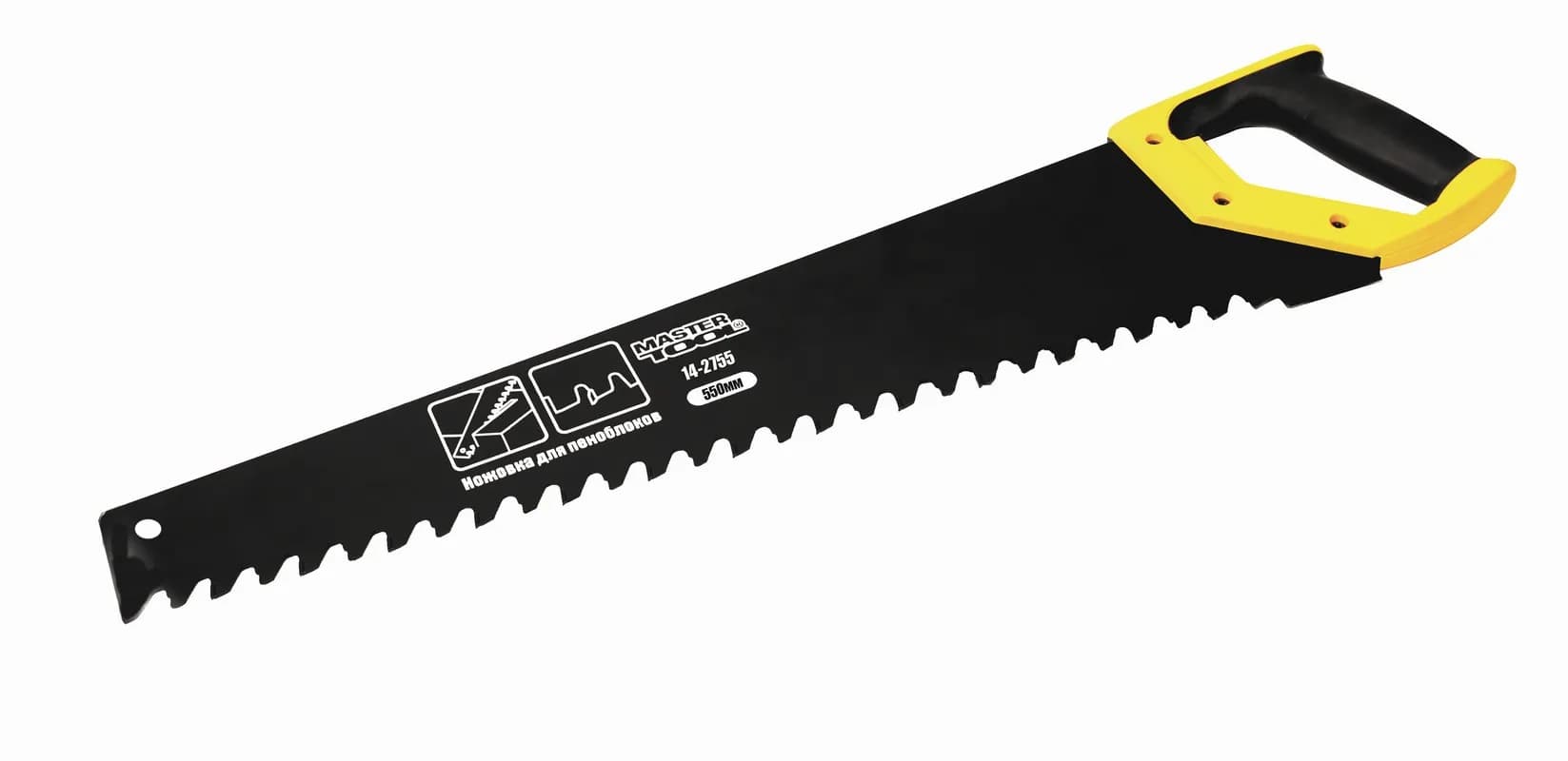 Ножівка для піноблоків MASTERTOOL 550 мм зуб з побідитовою напайкою тефлонове покриття 14-2755 - зображення 1