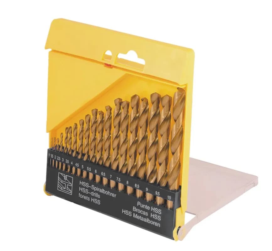 Набір свердл для металу MASTERTOOL 19 шт HSS ТИТАН 1-10 мм plastic box 11-0219
