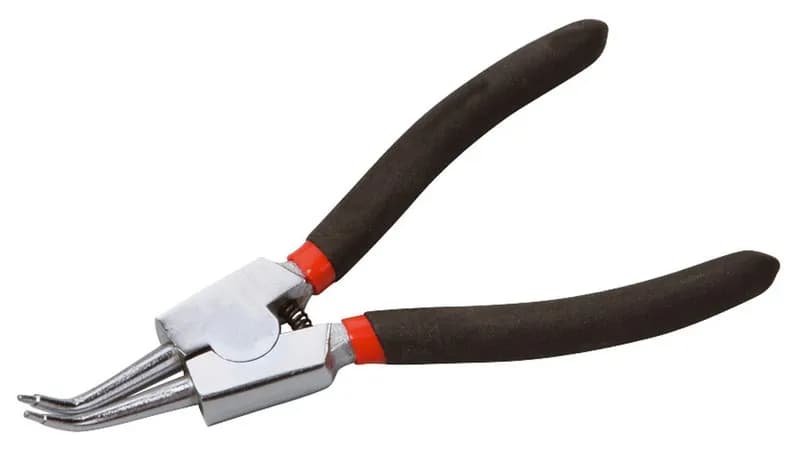 Щипці вигнуті для зовнішніх стопорних кілець MASTERTOOL 175 мм C45/HRC 38~48 75-1307 - зображення 1