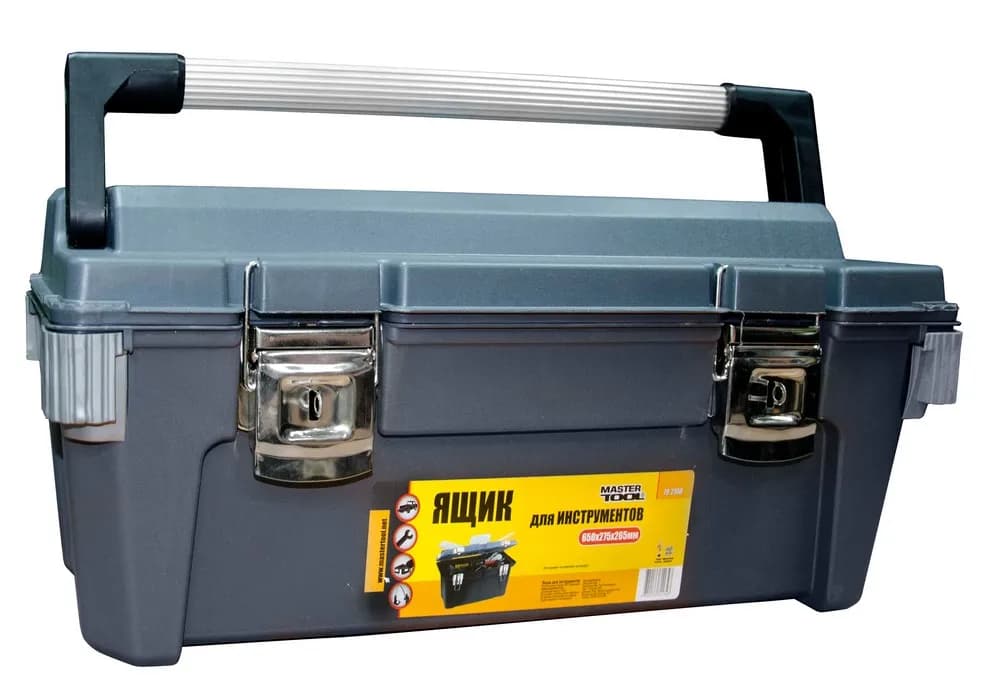Скриня для інструментів MASTERTOOL ABS пластик з металевими замками 25.5" 650х275х265 мм 79-2100