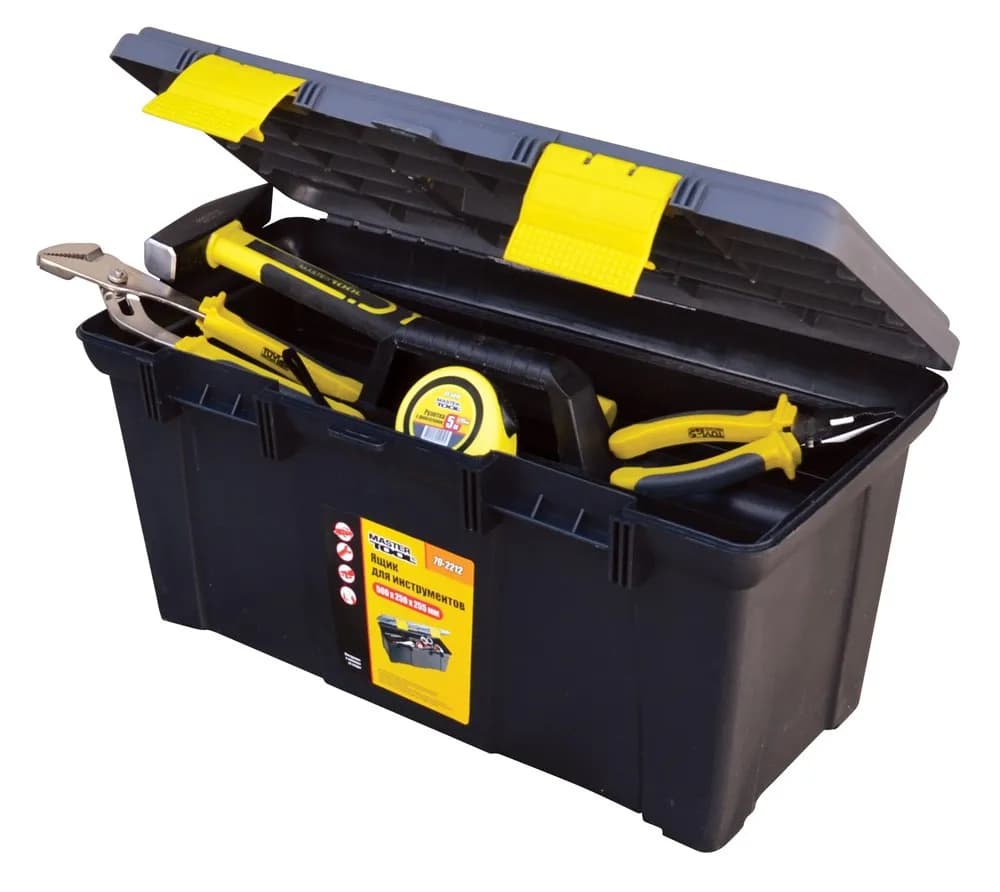 Скриня для інструментів MASTERTOOL з пластиковими замками 19.5" 500х250х255 мм 79-2212