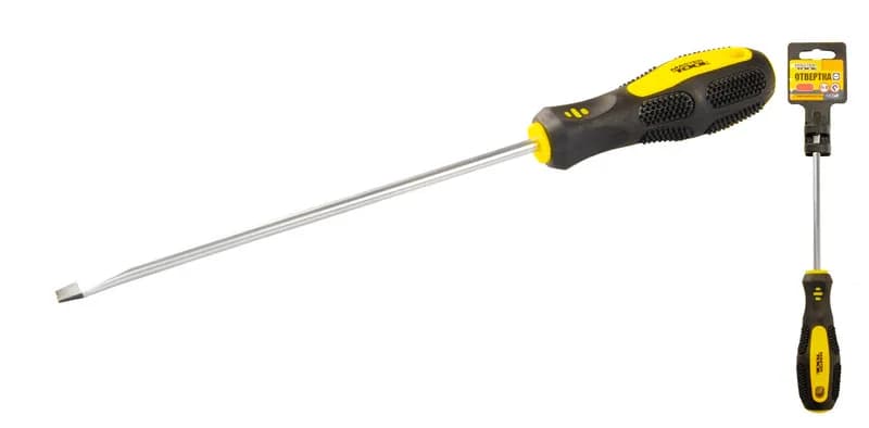 Викрутка шліцева MASTERTOOL SL6х200 мм ручка з TPR покриттям 48-5620