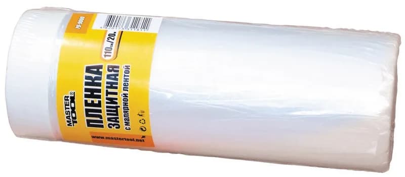 Плівка захисна з малярською стрічкою MASTERTOOL 1100 мм×20 м 79-9000 - зображення 1