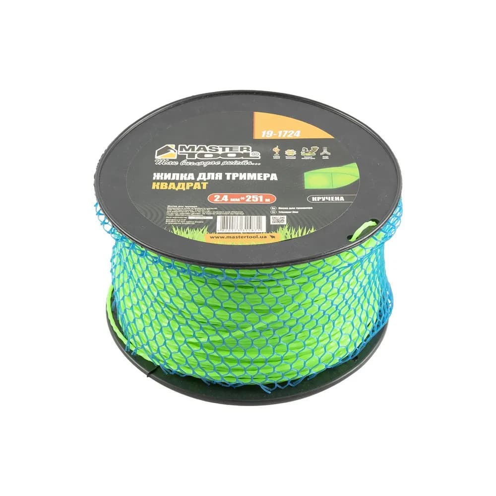 Жилка для тримера MASTERTOOL TWISTED SQUARE 2.4 мм × 251 м 19-1724