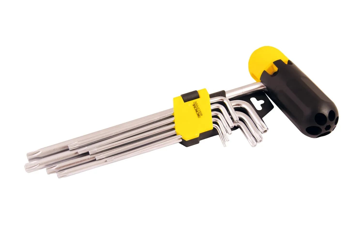 Ключі TORX з утримувачем MASTERTOOL Long Arm CrV Т10/Т50 90-227 мм набір 9 шт 75-0962