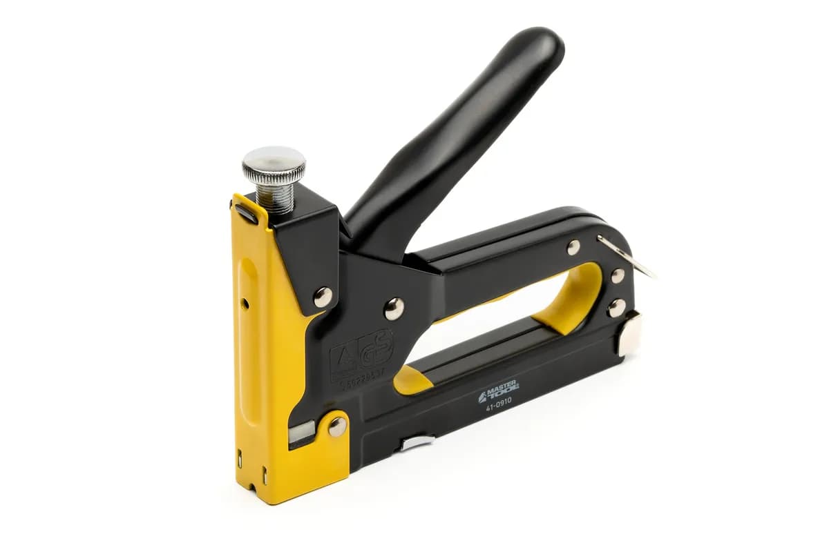 Степлер пружинний MASTERTOOL скоба R53 4–14 мм, плавне регулювання сили удару, металевий корпус 41-0910