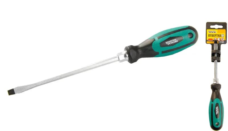Викрутка шліцева магнітна MASTERTOOL HEXAGON SL6х150 мм ручка з TPR покриттям 45-8615 - зображення 1