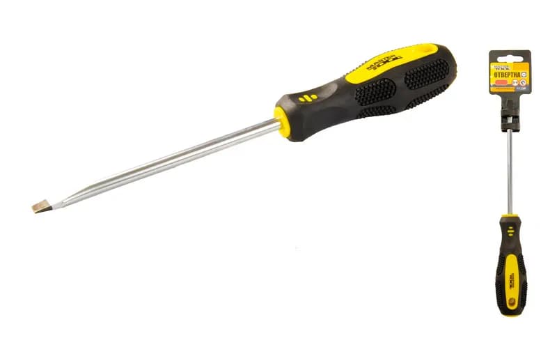 Викрутка шліцева MASTERTOOL SL8х150 мм ручка з TPR покриттям 48-5815 - зображення 1