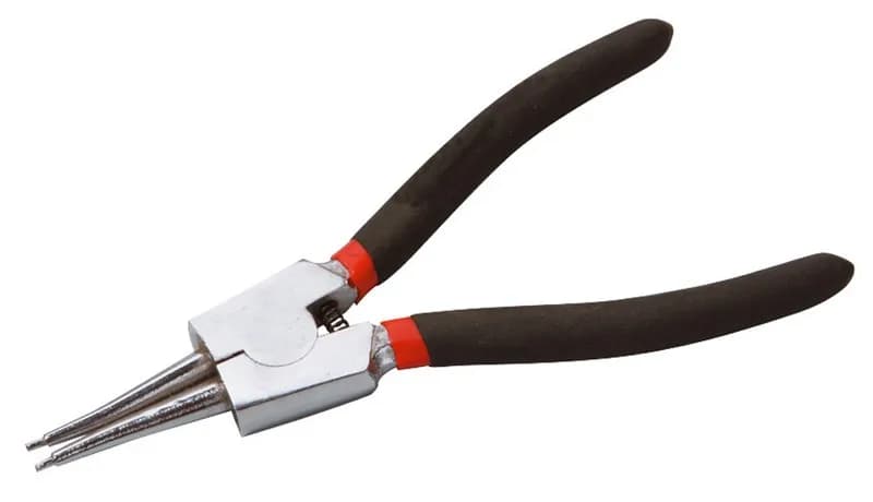 Щипці прямі для зовнішніх стопорних кілець MASTERTOOL 175 мм C45/HRC 38~48 75-1306 - зображення 1