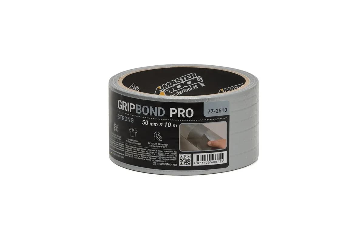 Стрічка армована MASTERTOOL GripBond Pro Strong t 70°C 50 мм×10 м сіра 77-2510