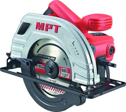 Пила циркулярна MPT PROFI 1380 Вт 185х20 мм 5300 об/хв пропил 65 мм 45-90° аксесуари 2 шт MCS1803 - зображення 1