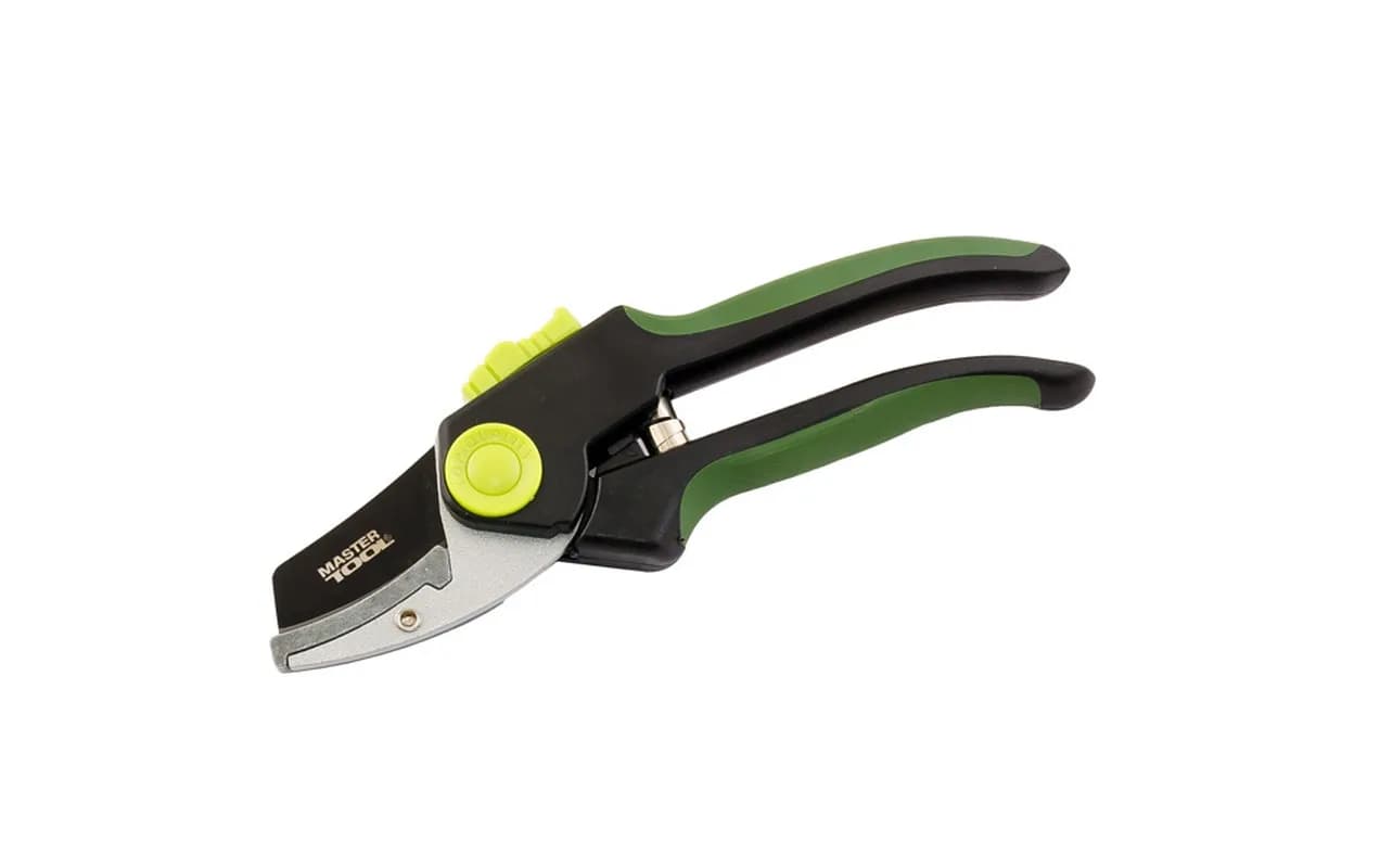 Секатор садовий MASTERTOOL з ковадлом 200 мм, ручки ABS з TPR покриттям, тефлонове лезо Mn65 14-6124 - зображення 1