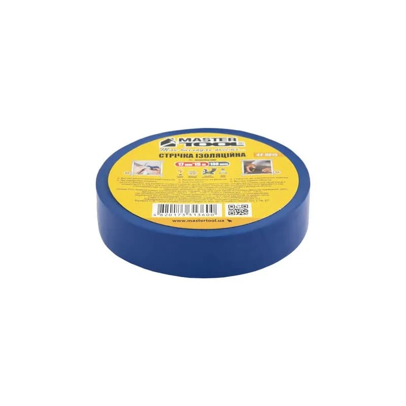 Стрічка ізоляційна MASTERTOOL PVC 17 мм×25 м 10 шт синя 44-9025