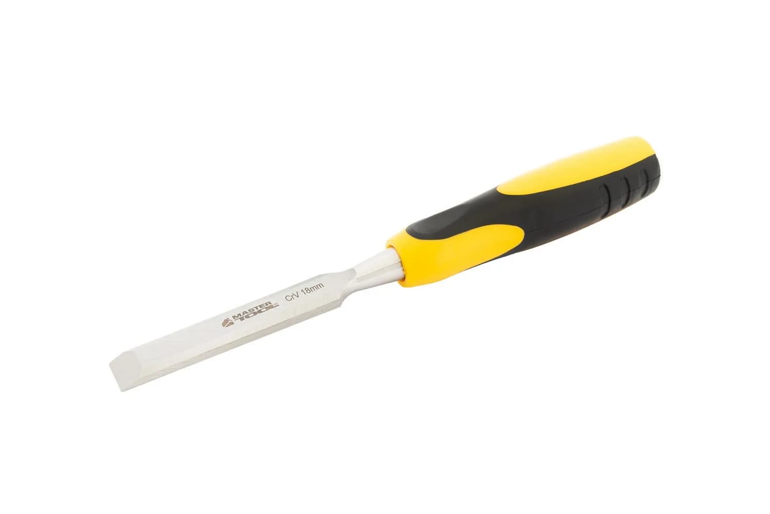 Стамеска плоска для дерева ударна MASTERTOOL CrV 18 мм з двокомпонентною ручкою 14-1518