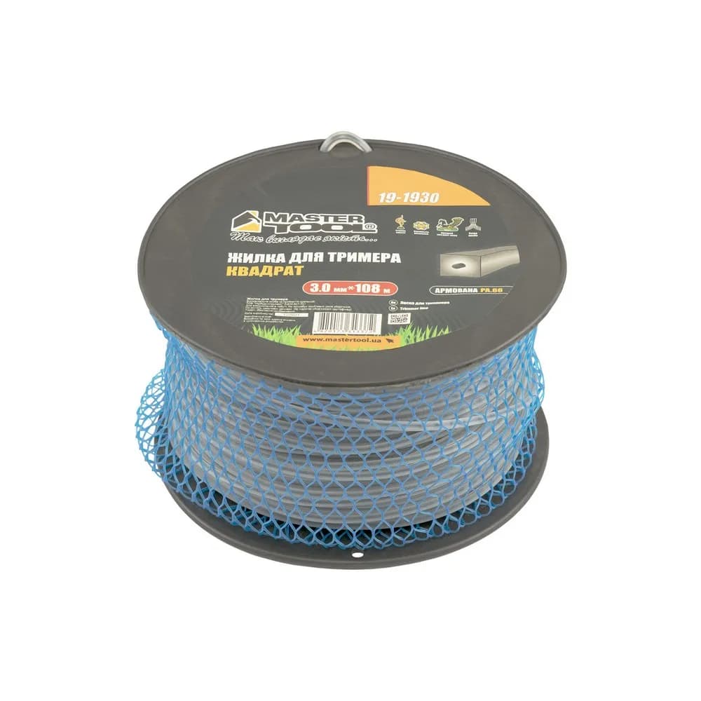 Жилка для тримера MASTERTOOL SQUARE REINFORCED 3.0 мм × 108 м 19-1930 - зображення 1