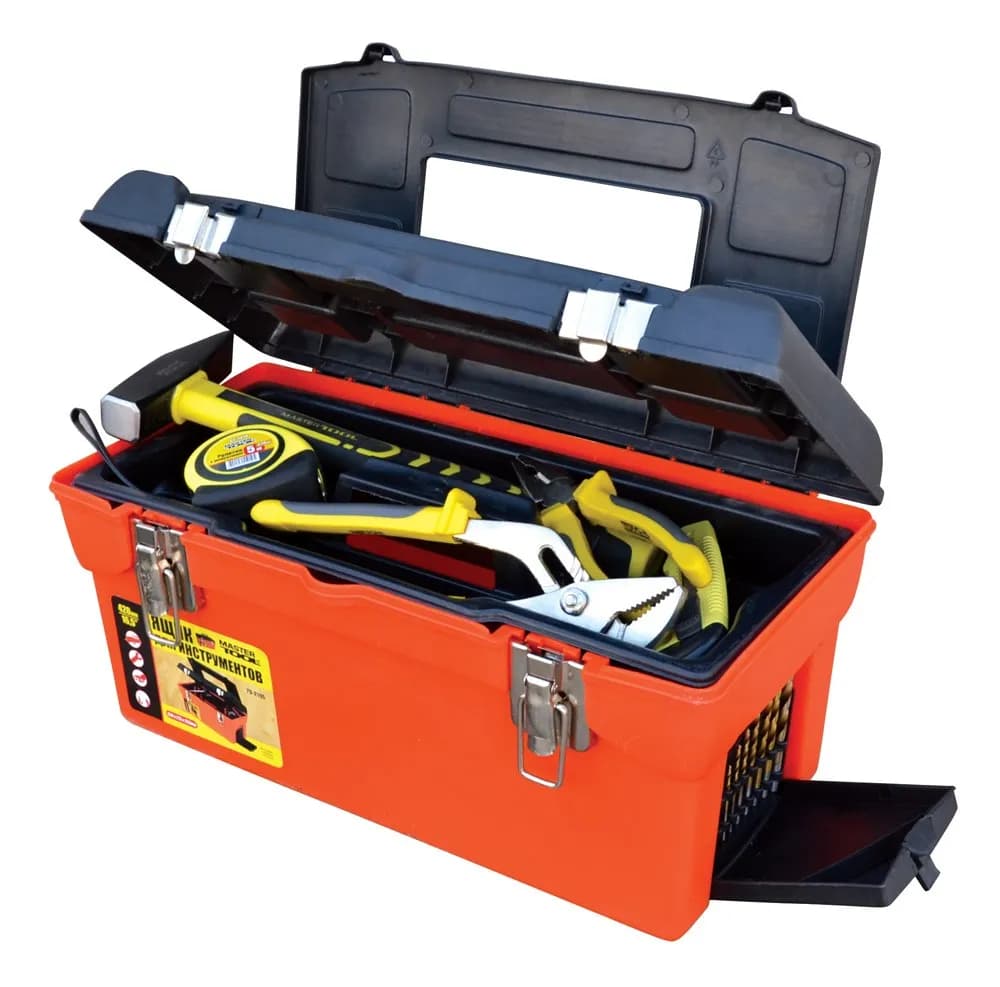 Скриня для інструментів MASTERTOOL з металевими замками 16.5" 420х225х210 мм 79-2105 - зображення 1