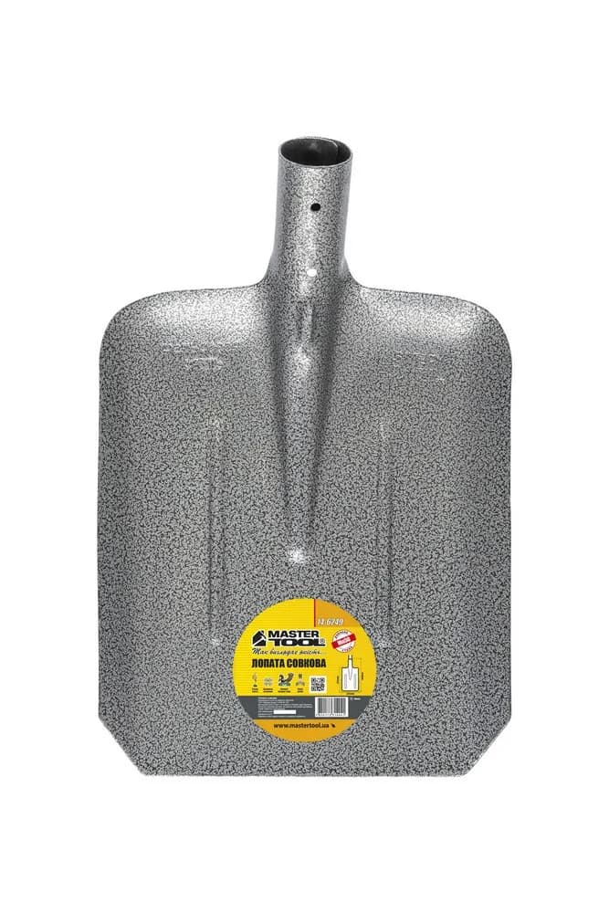 Лопата совкова MASTERTOOL 235 x 285 x 360 мм, молоткове фарбування, ребра жорсткості 14-6249 - зображення 1