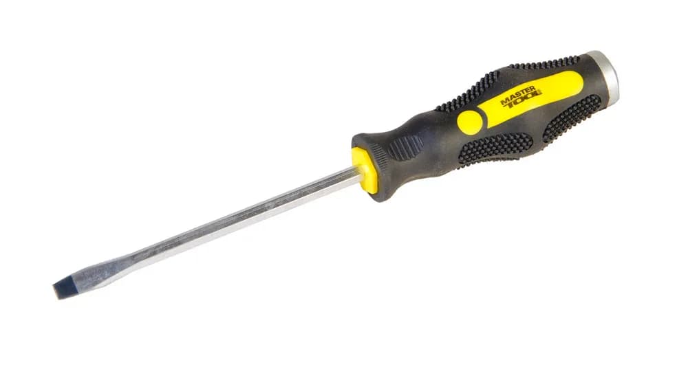 Викрутка ударна шліцева магнітна MASTERTOOL SL6х125 мм ручка з TPR покриттям 49-5612 - зображення 1