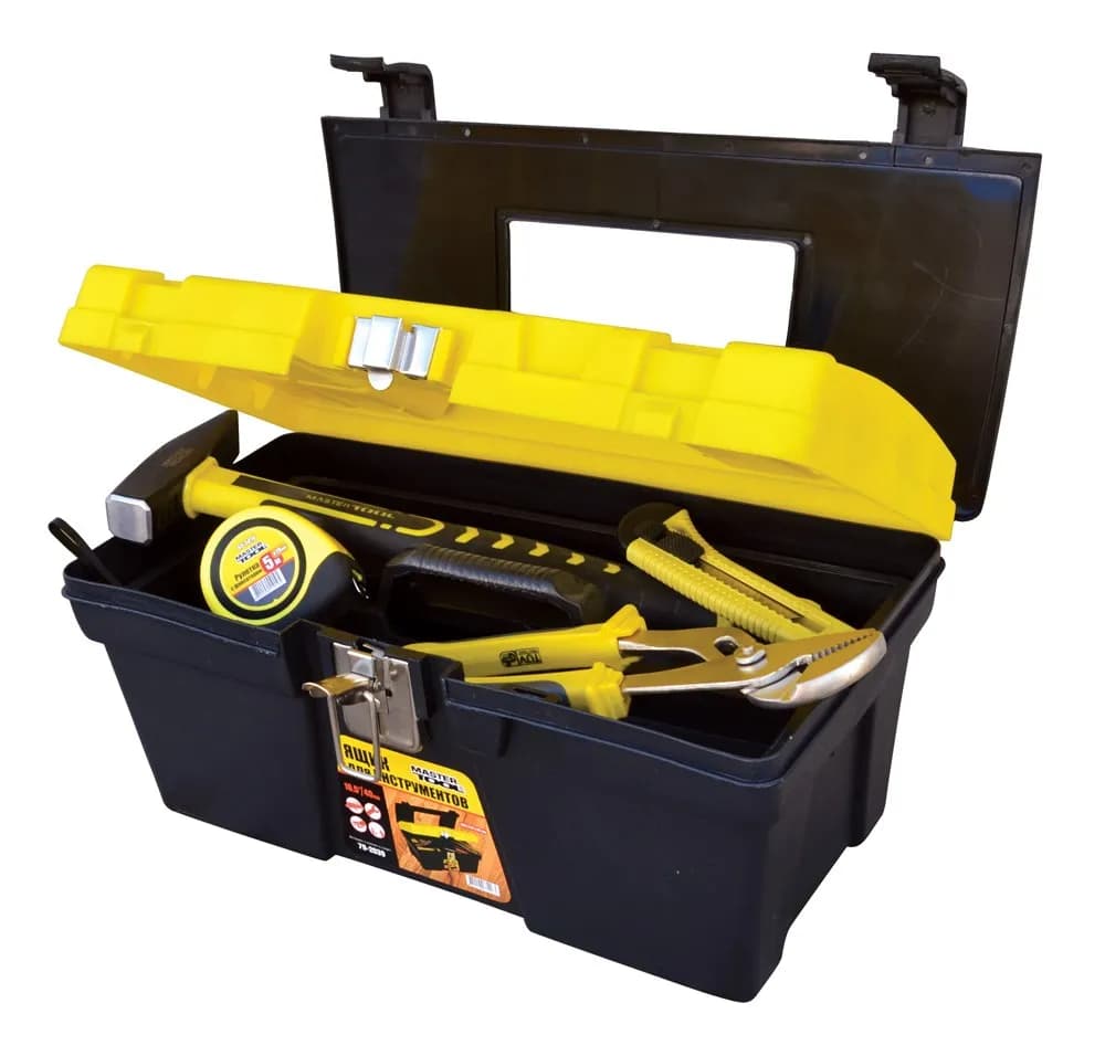 Скриня для інструментів MASTERTOOL з металевими замками органайзери 16" 405х225х205 мм 79-2039