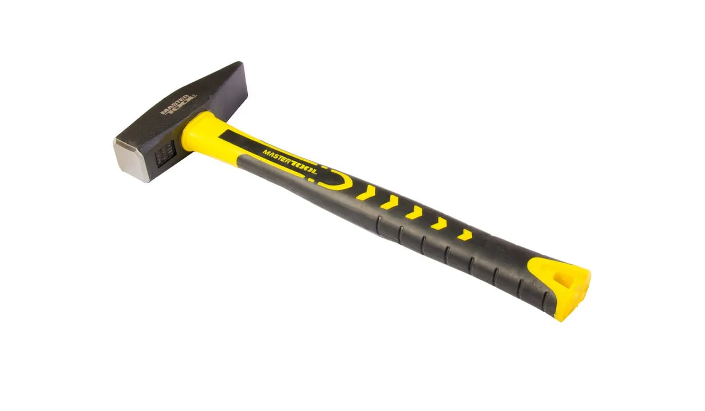 Молоток слюсарний MASTERTOOL 1000 г HRC 50 рукоятка фібергласова 355 мм 02-0810 - зображення 1