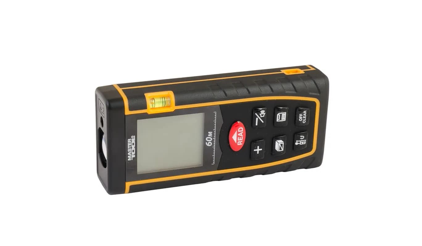 Далекомір лазерний MASTERTOOL до 60 м ±2 мм/м пам'ять 30 клас лазера I IP54 живлення АААх2 чохол 30-0960 - зображення 1