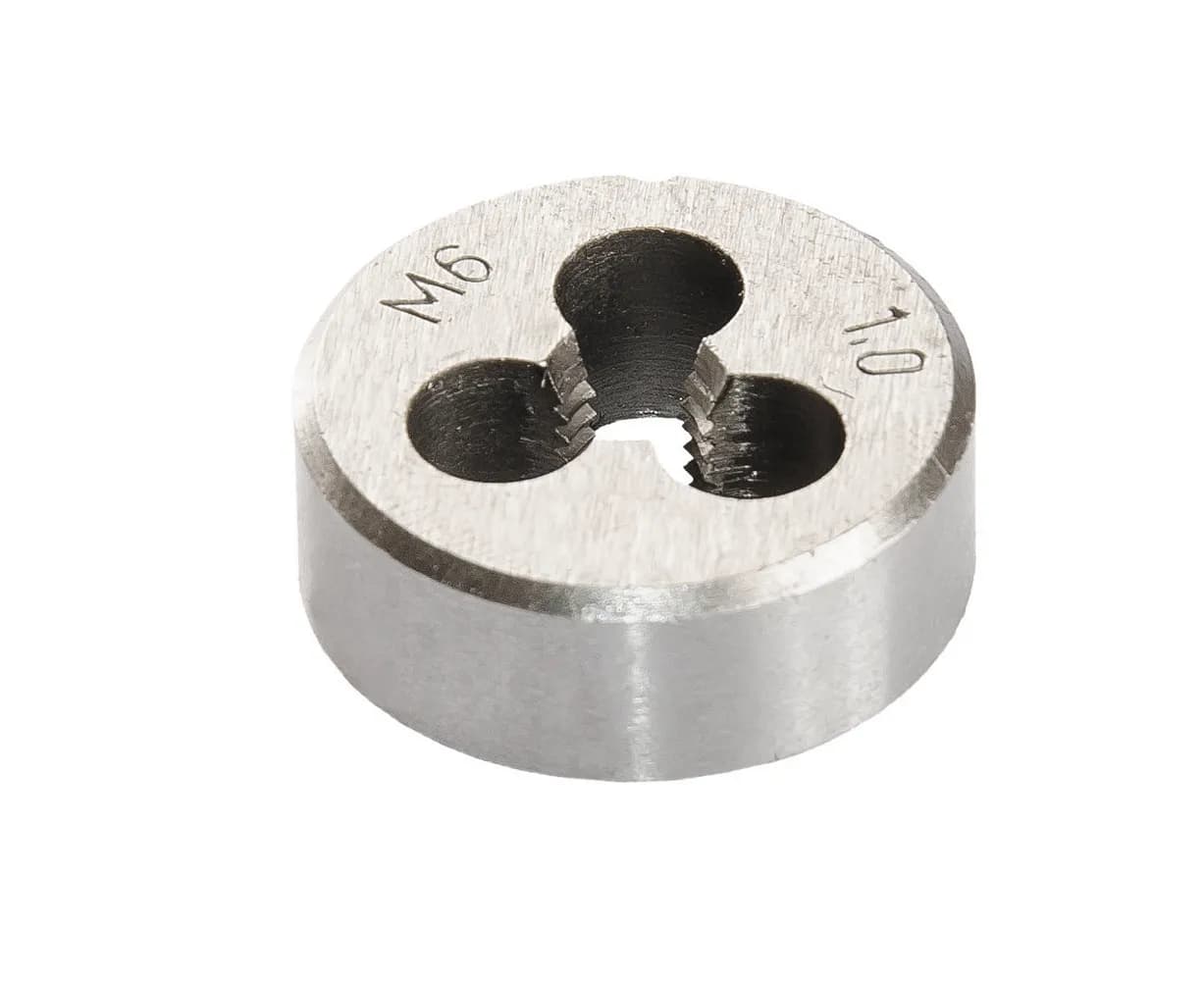 Плашка для нарізання різьби MASTERTOOL M6×1,0 мм 9ХС DIN 233 15-0063