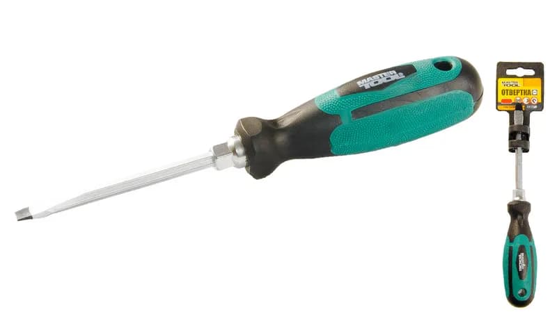 Викрутка шліцева магнітна MASTERTOOL HEXAGON SL5х75 мм ручка з TPR покриттям 45-8575 - зображення 1