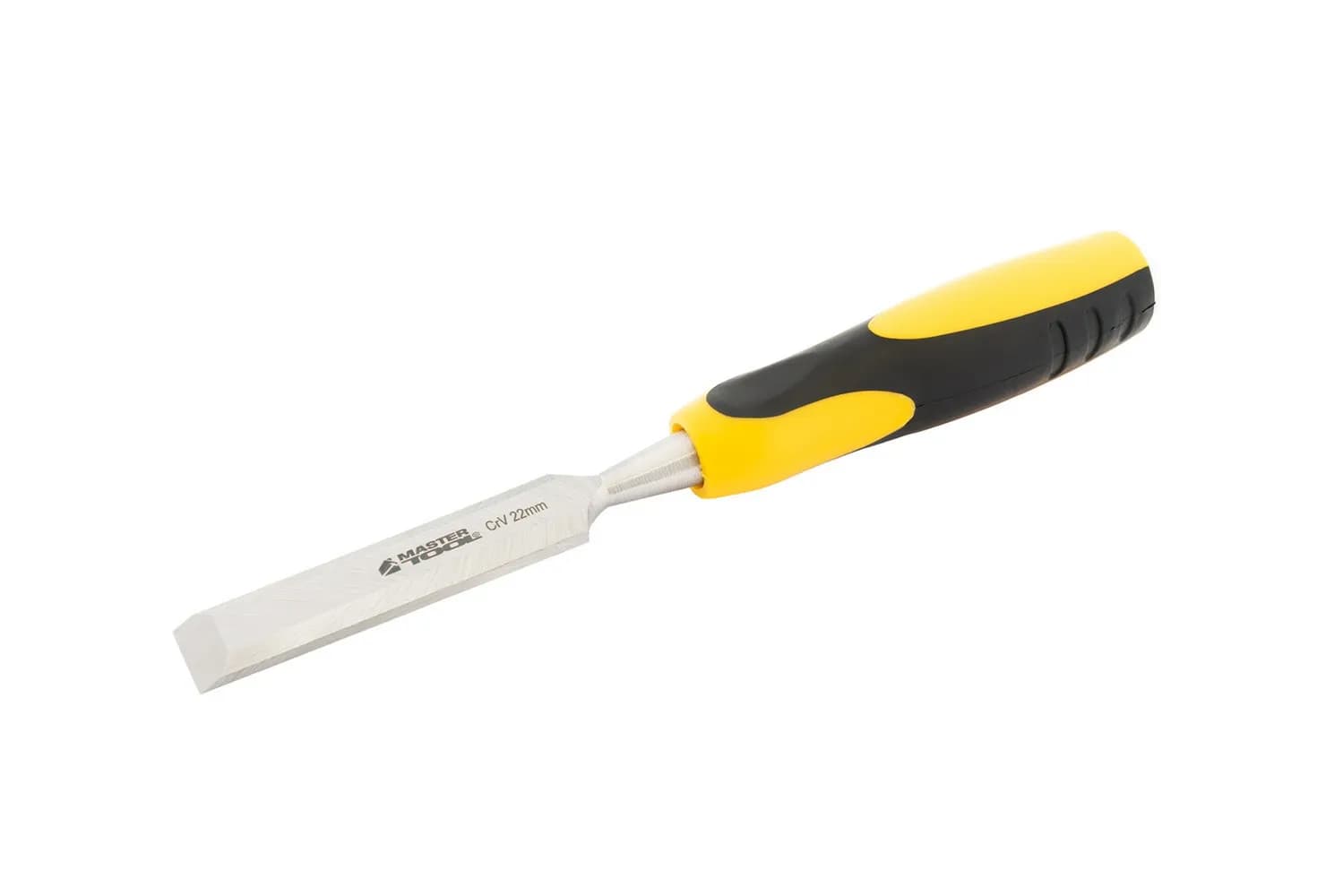 Стамеска плоска для дерева ударна MASTERTOOL CrV 22 мм з двокомпонентною ручкою 14-1522