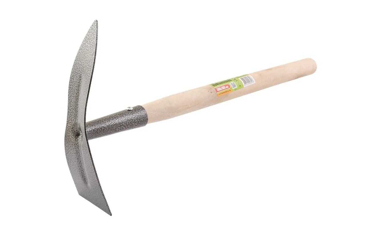 Мотика садова MASTERTOOL 380×180 мм з подовженою дерев'яною ручкою 14-6197