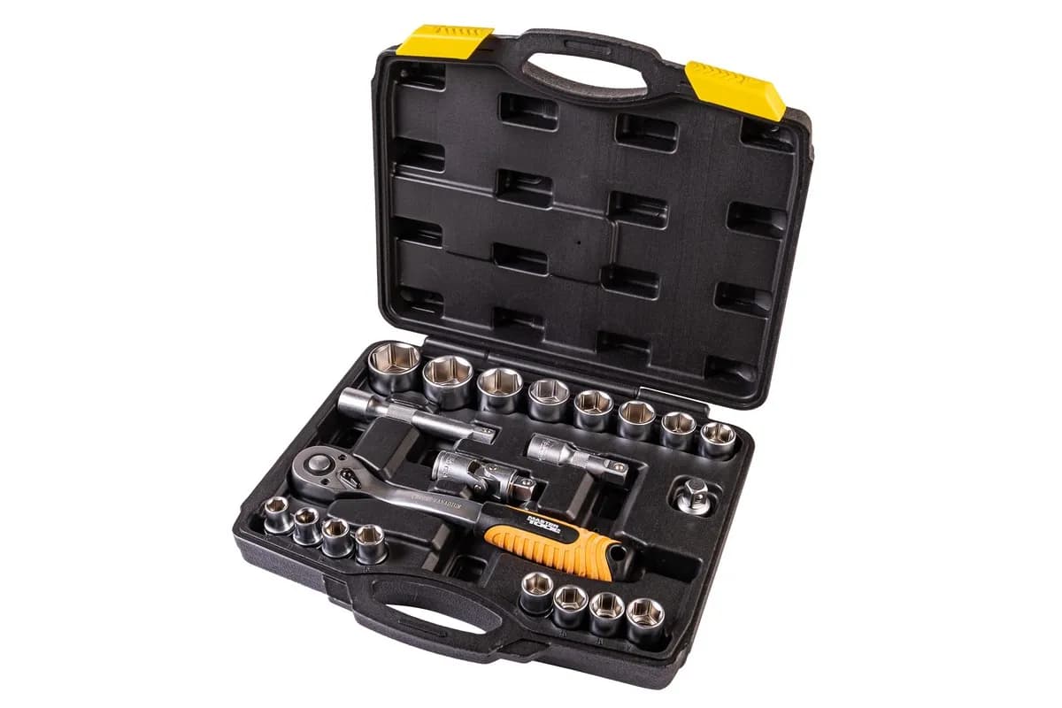 Набір головок 1/2" 10–32 мм, CrV (50BV30), тріскачка 72Т, 21 шт, PROFI MASTERTOOL 78-4021-PF - зображення 1