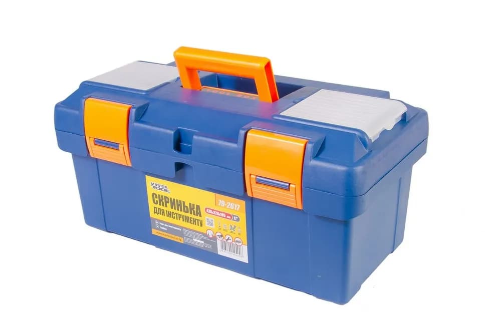 Скриня для інструментів MASTERTOOL з пластиковими замками органайзери 17" 420х220х195 мм 79-2617 - зображення 1