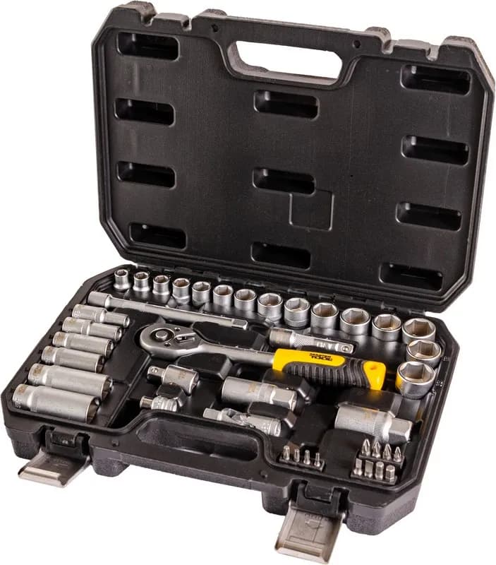 Набір інструментів MASTERTOOL ⅜" 39 шт 8-22 мм CrV кейс з металевими замками 78-3039 - зображення 1