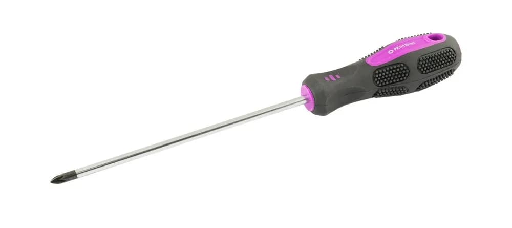 Викрутка хрестова магнітна MASTERTOOL PZ1х150 мм ручка з TPR покриттям 48-5715 - зображення 1