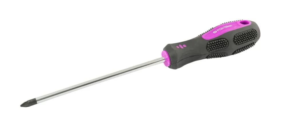Викрутка хрестова магнітна MASTERTOOL PZ2х150 мм ручка з TPR покриттям 48-5915