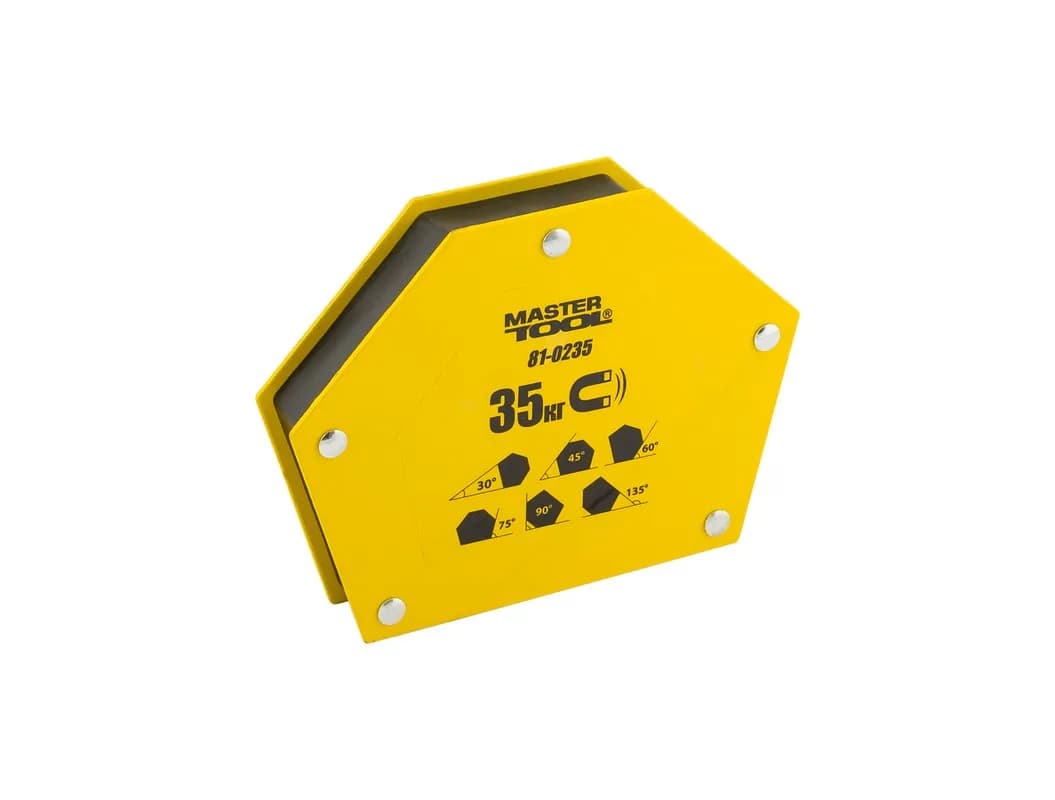 Магніт для зварювання MASTERTOOL 35 кг 30/45/60/75/90/135° 145х110 мм 81-0235 - зображення 1