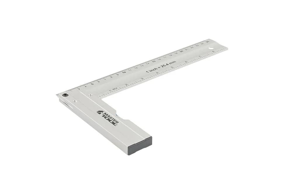 Кутник будівельний алюмінієвий MASTERTOOL 250 мм ручка Al з капсулою 0,5 мм/1м 30-4250 - зображення 1